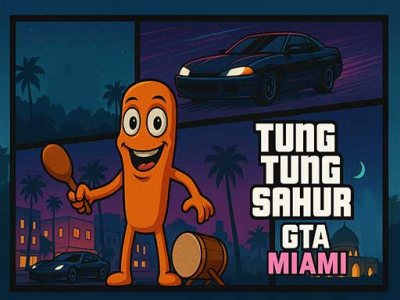 Tung Tung Sahur GTA Miami background
